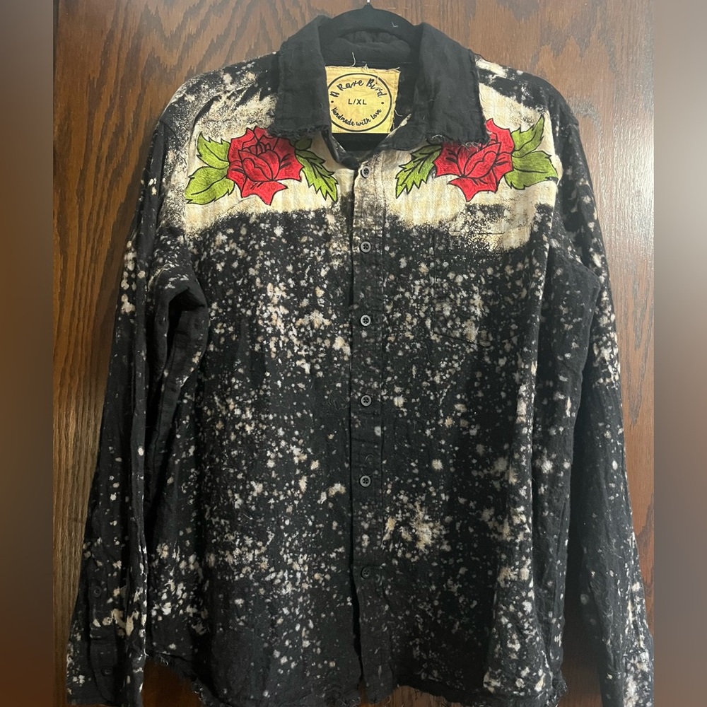 A Rare Bird embroidered Flannel large/xlarge